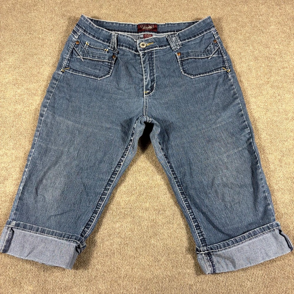 Angels Capri Jeans Women's 12 Blue Denim 5-Pockets Comfort Mid Rise Streetwear